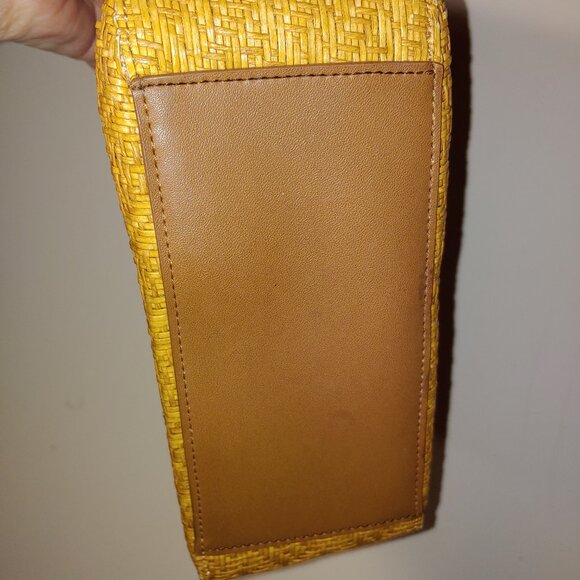 Fossil Basket Wave Woven Leather Handle Purse - Picture 4 of 12